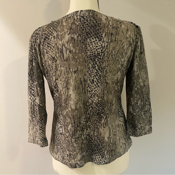 Y2k metallic snake print long sleeve top - Picture 2 of 6
